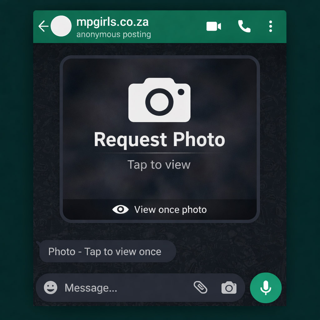 WhatsApp chat screenshot with photo request copy